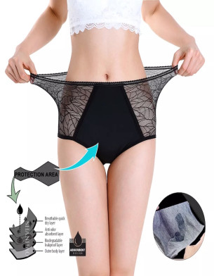 Floral Teens Women XXS-4XL High Waist Lace menstrual leakproof incontinence period underwear SH-PP6303